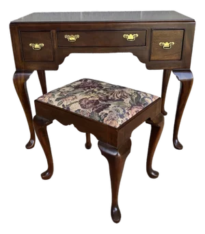 Hickory Chair Quality Georgian Style Mahogany Vanity & Bench