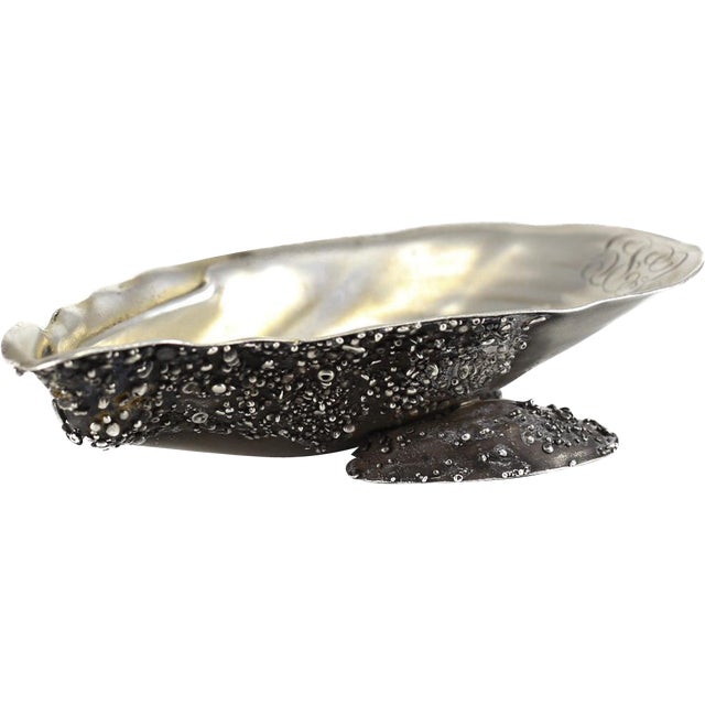 Circa 1900 Narragansett Gorham Sterling Silver Oyster Shell Form Dish