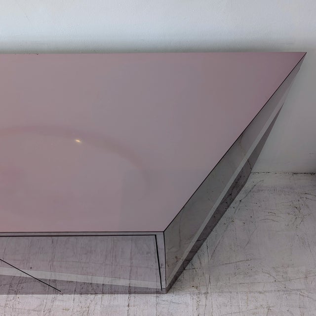 Angular Trapezoid Shaped Pink Zig Zag Sideboard, 1980s For Sale - Image 15 of 18