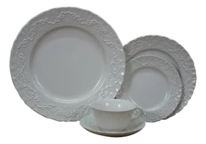 1992 Ralph Lauren Rl Polo Wedgwood Claire Plates Tea Cup Place Setting - 5pcs
