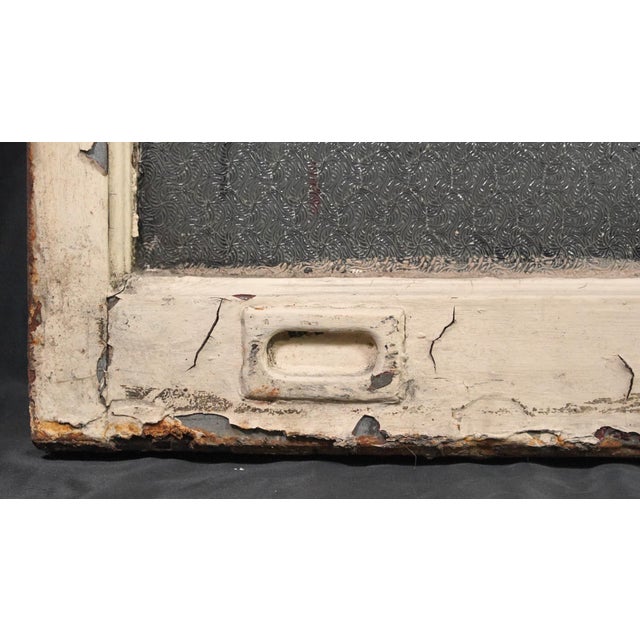 Reclaimed Wormy Chicken Wire Glass Window 31.75 X 20.25 In. For Sale - Image 4 of 7
