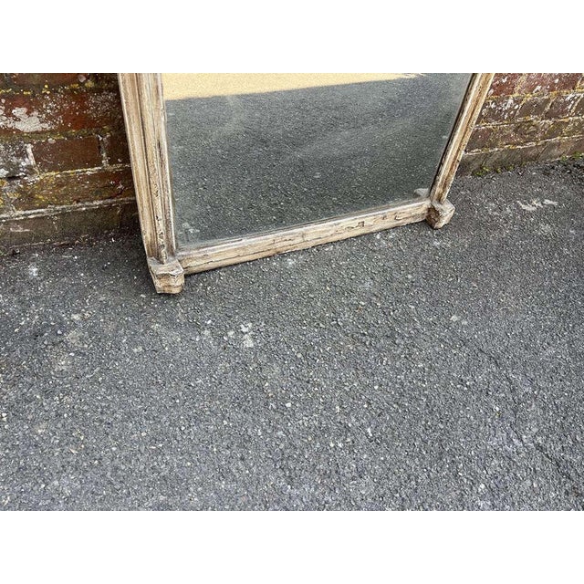 Large Antique 19th Century French Arched Top Painted Mirror For Sale - Image 5 of 8
