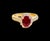 Oval 1.5 Carat Treated Ruby and 1.20 Carat Diamond 14 Karat Yellow Gold Ring For Sale - Image 17 of 18