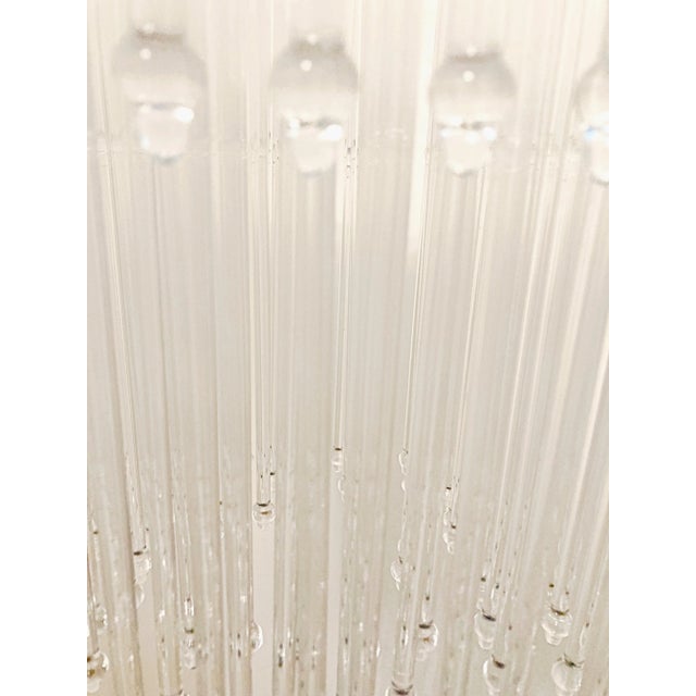 Custom Made Light Bronze Chandelier With Glass Rods For Sale - Image 4 of 7