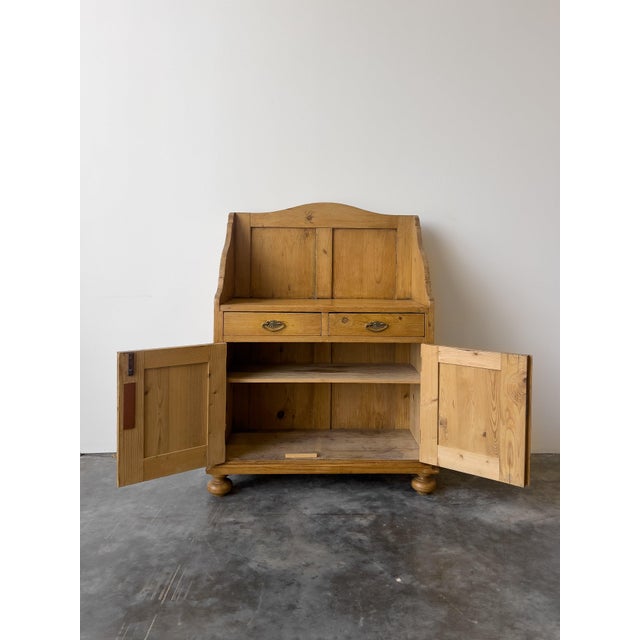 Antique Dutch Pine Cupboard With Gallery Back For Sale - Image 9 of 9
