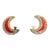 Chanel Vintage Gold Plated CC Red Moon Crystal Clip on Earrings, A Pair For Sale