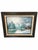 Late 20th Century Signed Winter Mountain Lake and Cabin Painting in Dark Wood Frame For Sale - Image 5 of 7