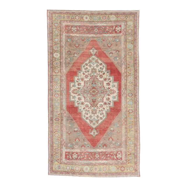 Vintage Turkish Oushak Rug, 06'07 X 11'07 For Sale