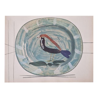 Print Depicting Pablo Picasso Vallauris Plate with Bird from Albert Skira, Mid-20th Century For Sale