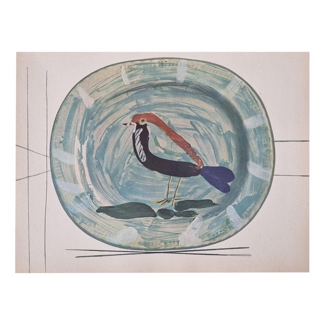 Print Depicting Pablo Picasso Vallauris Plate with Bird from Albert Skira, Mid-20th Century For Sale