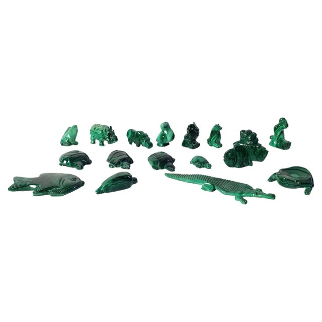 Malachite Animal Collection, Set of 17 For Sale - Image 11 of 11