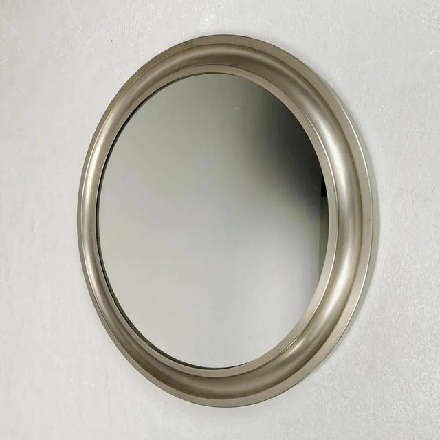 Round Steel Narciso Mirror by S. Mazza for Artemide, 1970s For Sale - Image 6 of 6