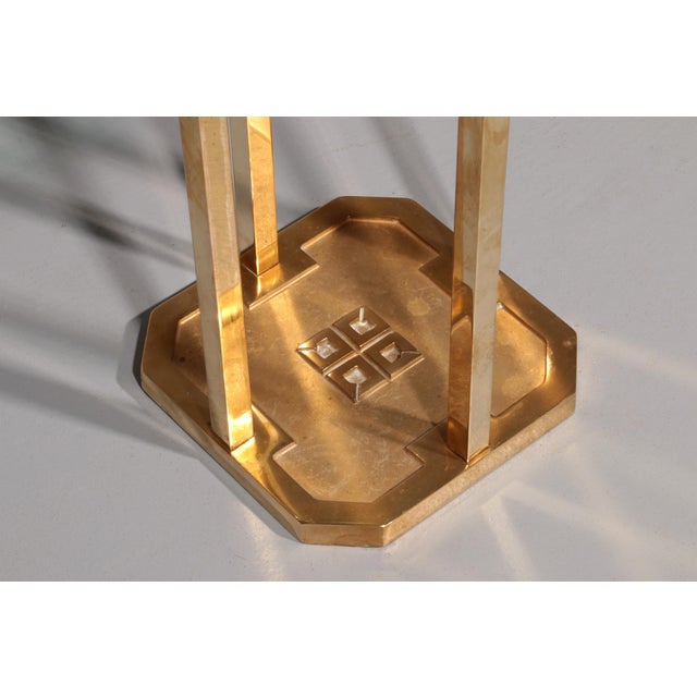 T18 Side Tables Polished Brass by Peter Ghyczy, 1970s For Sale - Image 6 of 9
