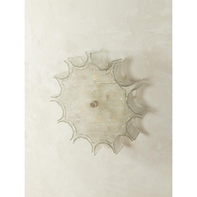 Rare frosted glass wall and ceiling lamp from the 1970s by Kaiser Leuchten, with a diameter of 62 cm. High-quality frame...