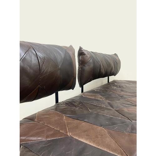 Vintage Patchwork Leather Daybed, 1970s For Sale - Image 6 of 9