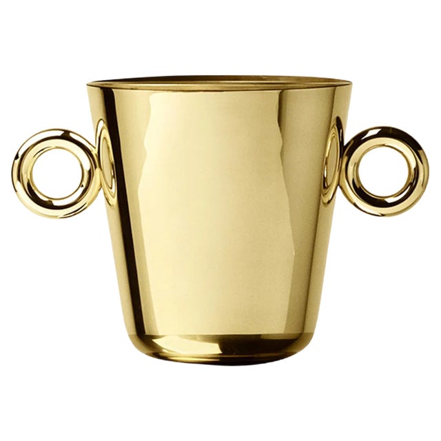 Double O Ice Bucket in Polished Brass Finish by Richard Hutten For Sale