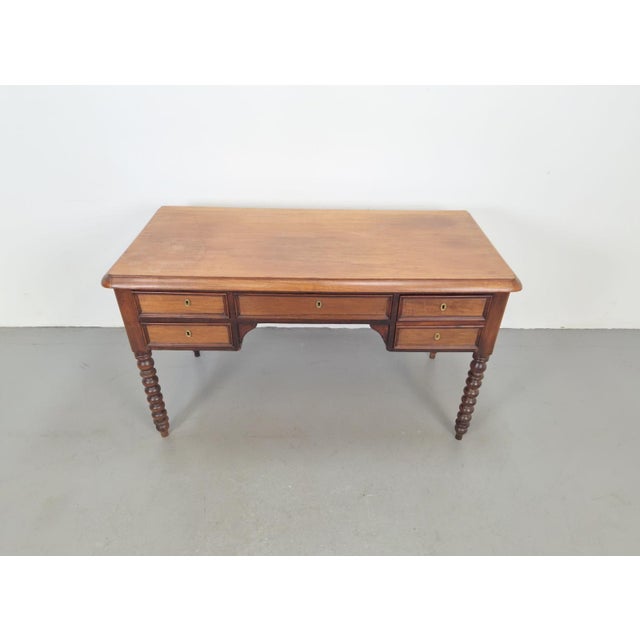 English Bobbin-Turned Wooden Desk, 1960s For Sale - Image 4 of 15