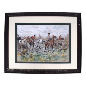 1st Whip: "Barbara! Garraway on Ye Ould Devil!" Fox Hunt Scene Watercolour by George Finch Mason