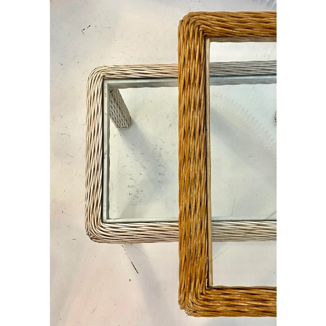 Relocation Super Sale! 1980s Twisted Rattan Nesting Tables - 2 Pieces For Sale - Image 9 of 13