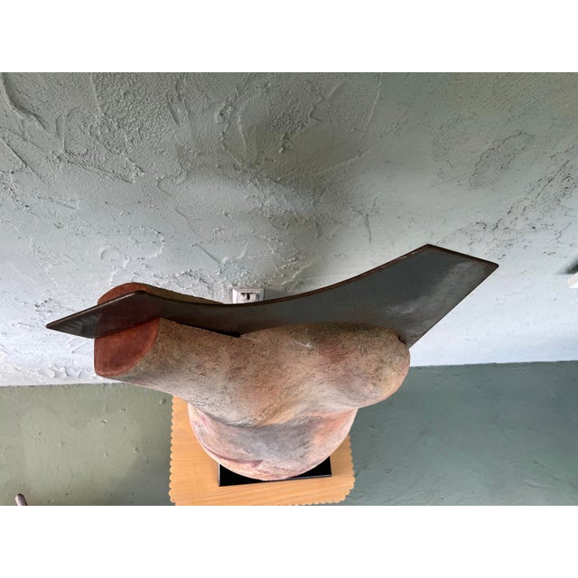 Metal “Steel Torso” Large Abstract Female Sculpture by Tom Neugebauer, Signed & Dated 1990 For Sale - Image 7 of 12