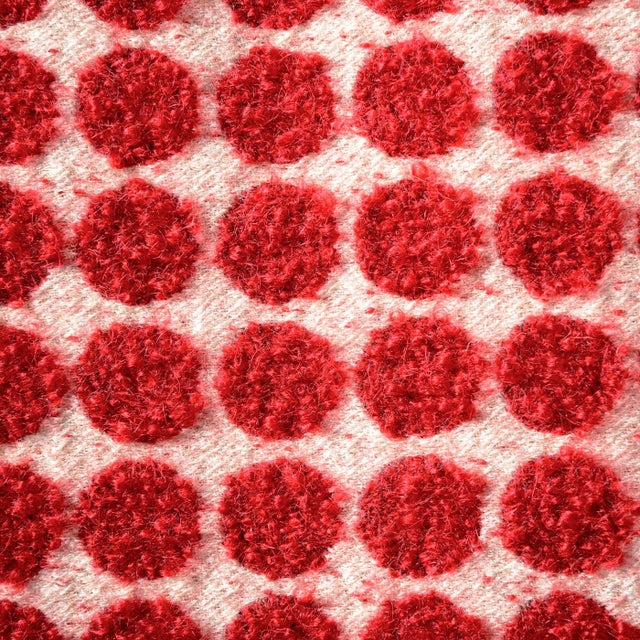Textile Pair of Red & White Bouclé Wool Cushions by the House of Lyria – Made in Italy For Sale - Image 7 of 7