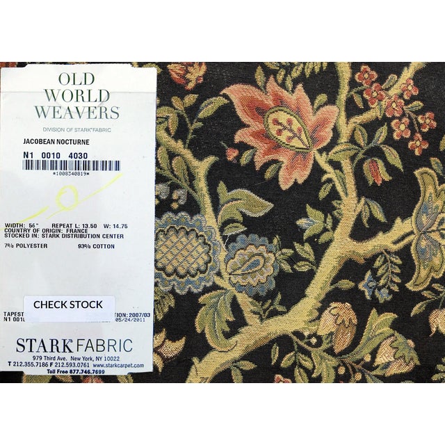 Textile Vintage Old World Weavers for Scalamandre "Jacobean Nocturne" Tapestry Jacquard Fabric- 5 Yards For Sale - Image 7 of 7