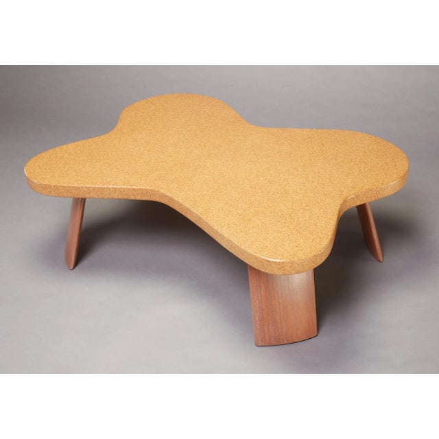 Scandinavian Cloud Cork and Mahogany Coffee Table For Sale - Image 9 of 13