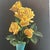 Original Still Life Oil Painting by Joseph Vella Turquoise Vase and Flowers For Sale - Image 4 of 9