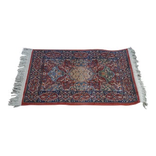 Vintage Belgium Synthetic Woven Abstract Rug Runner Carpet Mat 24" X 36" For Sale