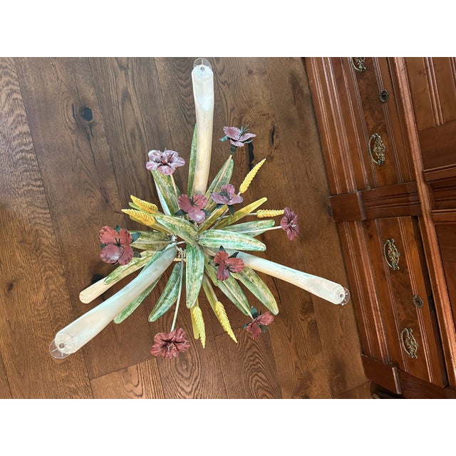 Italian Tole Table With Glass Top For Sale In Houston - Image 6 of 6