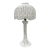 Vintage Rattan Mushroom Lamp in White – Coastal Boho / Palm Beach Regency For Sale