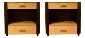 Caracole Modern Reeded Camel Leather Love-Ly Nightstands Pair