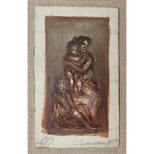 Modern Simka Simkhovitch, Simka Simkhovitch WPA Artist Oil Painting Family Mother, Kids American Modernist, c.1930's For Sale - Image 3 of 18