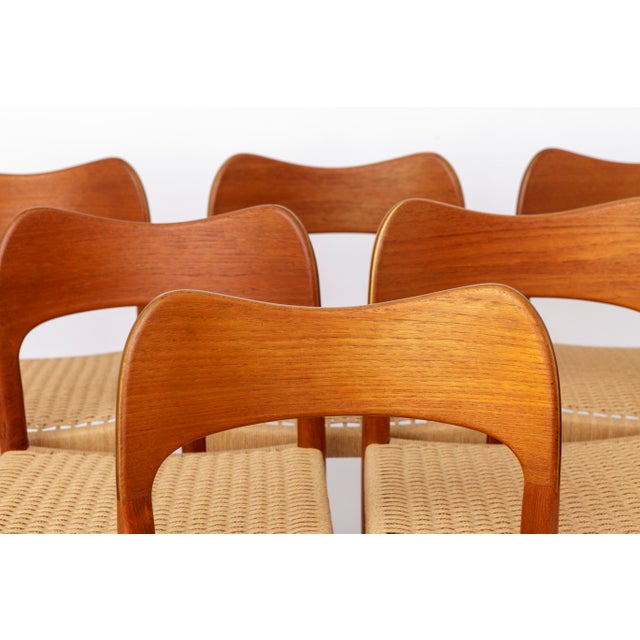 Vintage Danish Dining Chairs by Arne Hovmand-Olsen for Mogens Kold, 1960s, Set of 6 For Sale - Image 6 of 10