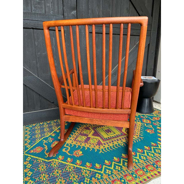 Chestnut 1960s Attributed to Hans Wegner Teak Rocking Chair… Completely Refurbished! For Sale - Image 8 of 9