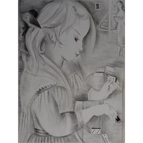 Mily Possoz, The Domino Player, Original Signed Engraving For Sale - Image 8 of 8
