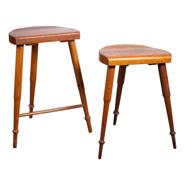 Danish Golden Age Artist Stools in Pine, 1850s, Set of 2 For Sale