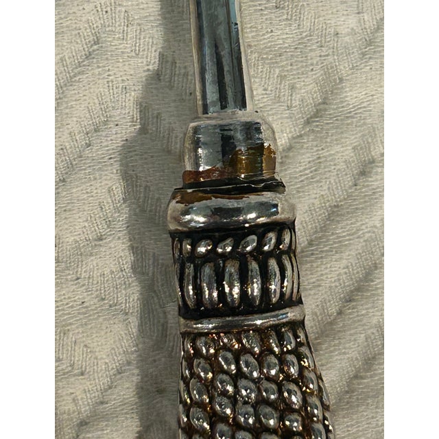 Metal Vintage Silea French Style Silver Plate Tassel Charcuterie & Cocktail Forks – Set of 4 For Sale - Image 7 of 8