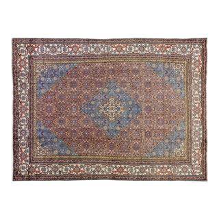 Vintage Persian Tabriz Handmade Medallion Rust Wool Rug For Sale