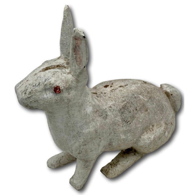Very Large & Heavy Antique American Rustically Aged Cast Iron Rabbit Garden Ornament or Doorstop - Circa 1920s For Sale - Image 11 of 18