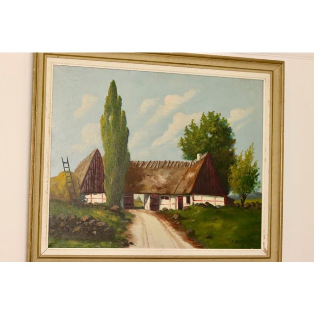 E Johansson, Large Landscape with Farmhouse, 1960s, Oil on Canvas, Framed For Sale - Image 8 of 11