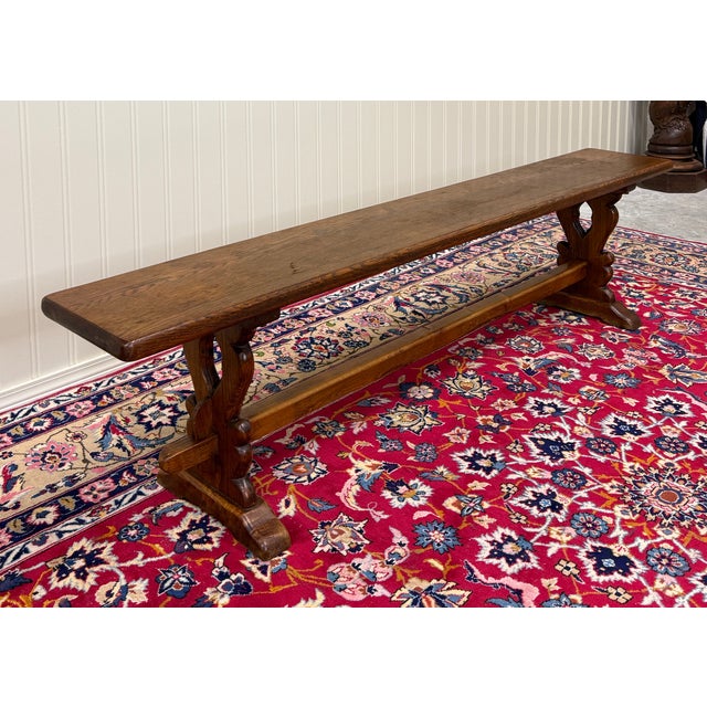 Antique French Farmhouse Bench Banquette Seating Window Seat c.1920s-30 For Sale - Image 14 of 17