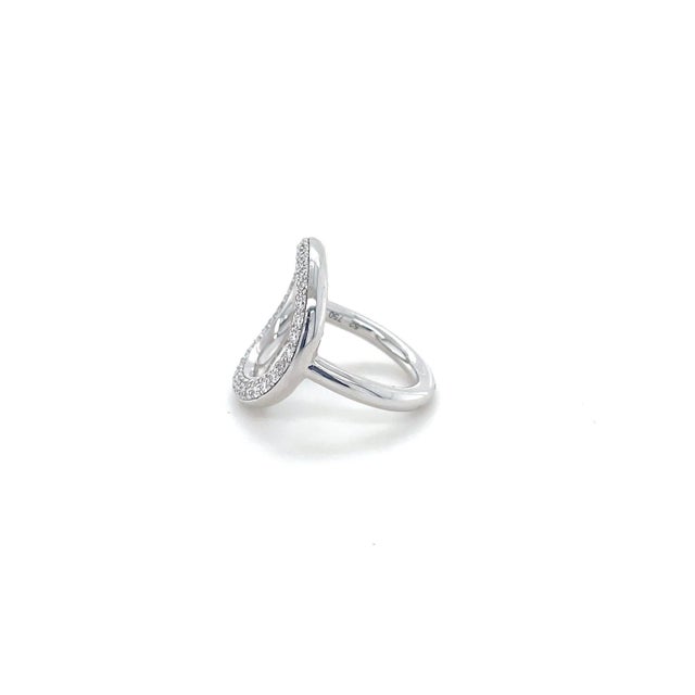 Christofle Christofle, 18k White Gold and Diamond "Idole De Christofle" Ring For Sale - Image 4 of 5
