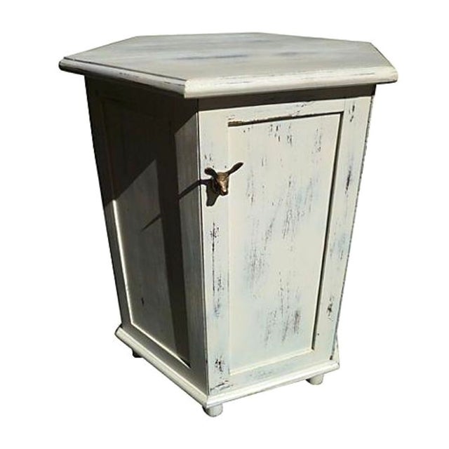 Vintage White Side Table With Storage Chairish