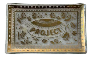 Vintage 1960s George Briard Tobacco Brand Glass Promotional Tray