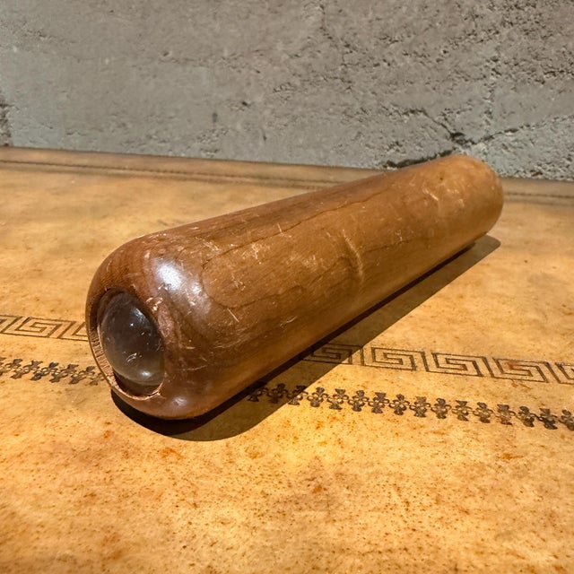 Handcrafted Wooden Kaleidoscope Made Natural Wood Grain Mid Century For Sale - Image 12 of 16