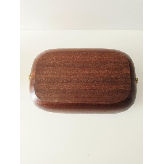 Large Vintage Wooden Fruit Bowl with Brass Handles by Carl Auböck, 1950s For Sale - Image 9 of 18