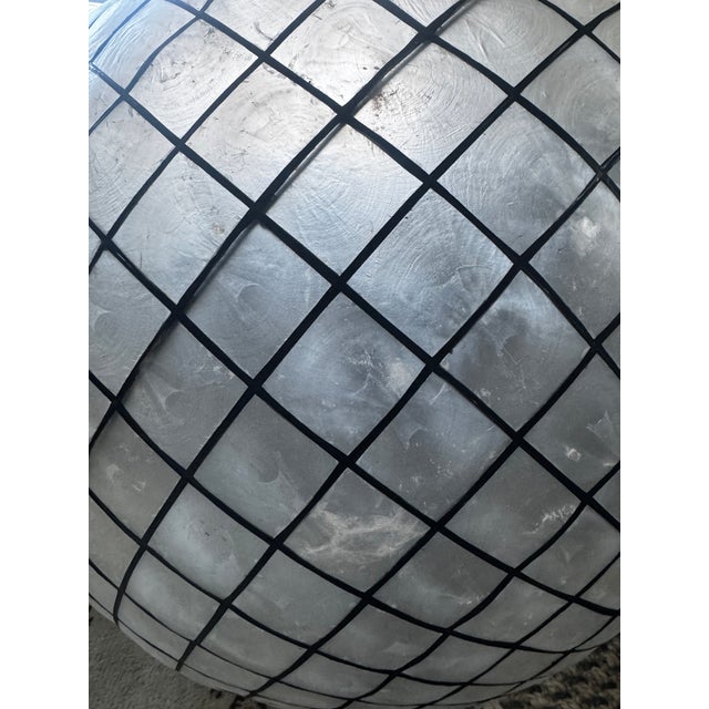 Large Vintage Capiz Shell Round Glove Ceiling Chandelier Light Fixture For Sale - Image 10 of 11