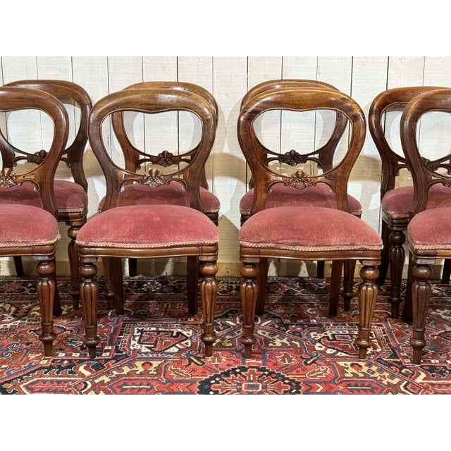 1970s Victorian Mahogany English Chairs, 1970s, Set of 8 For Sale - Image 5 of 18