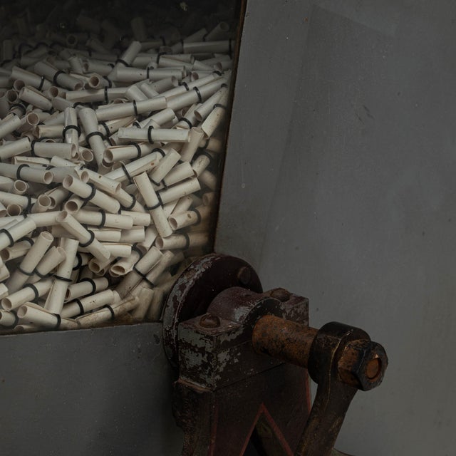 Metal Public Bond Metal Lottery Drum from Brussels Water Company For Sale - Image 7 of 18